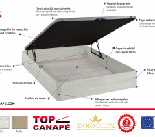 Pack canapé abatible Roble Cambrian y Colchón SUPREM FRIO & CALOR 90x190 6